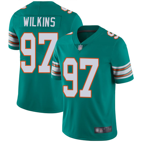 Nike Miami Dolphins #97 Christian Wilkins Aqua Green Alternate Youth Stitched NFL Vapor Untouchable Limited Jersey->youth nfl jersey->Youth Jersey